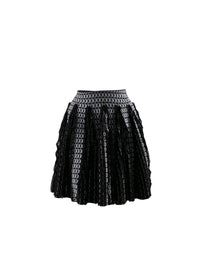 Jupe courte patineuse motifs géométriques - Noir & Blanc