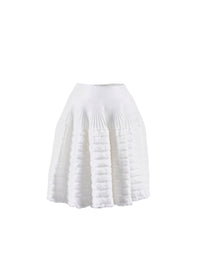 Short skirt in contrasting fabrics - White