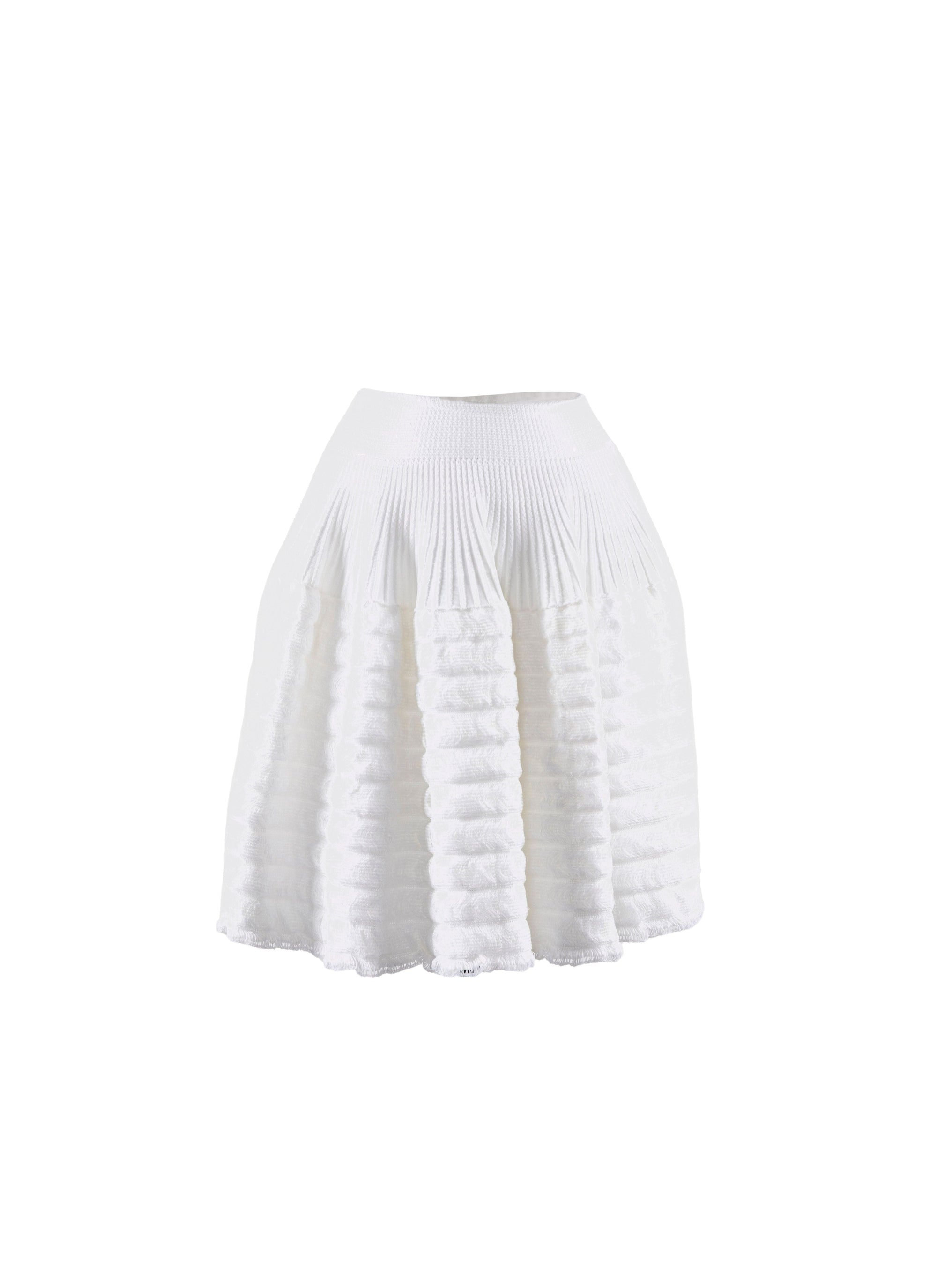 Short skirt in contrasting fabrics - White