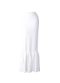 Knitted Damascus skirt - White