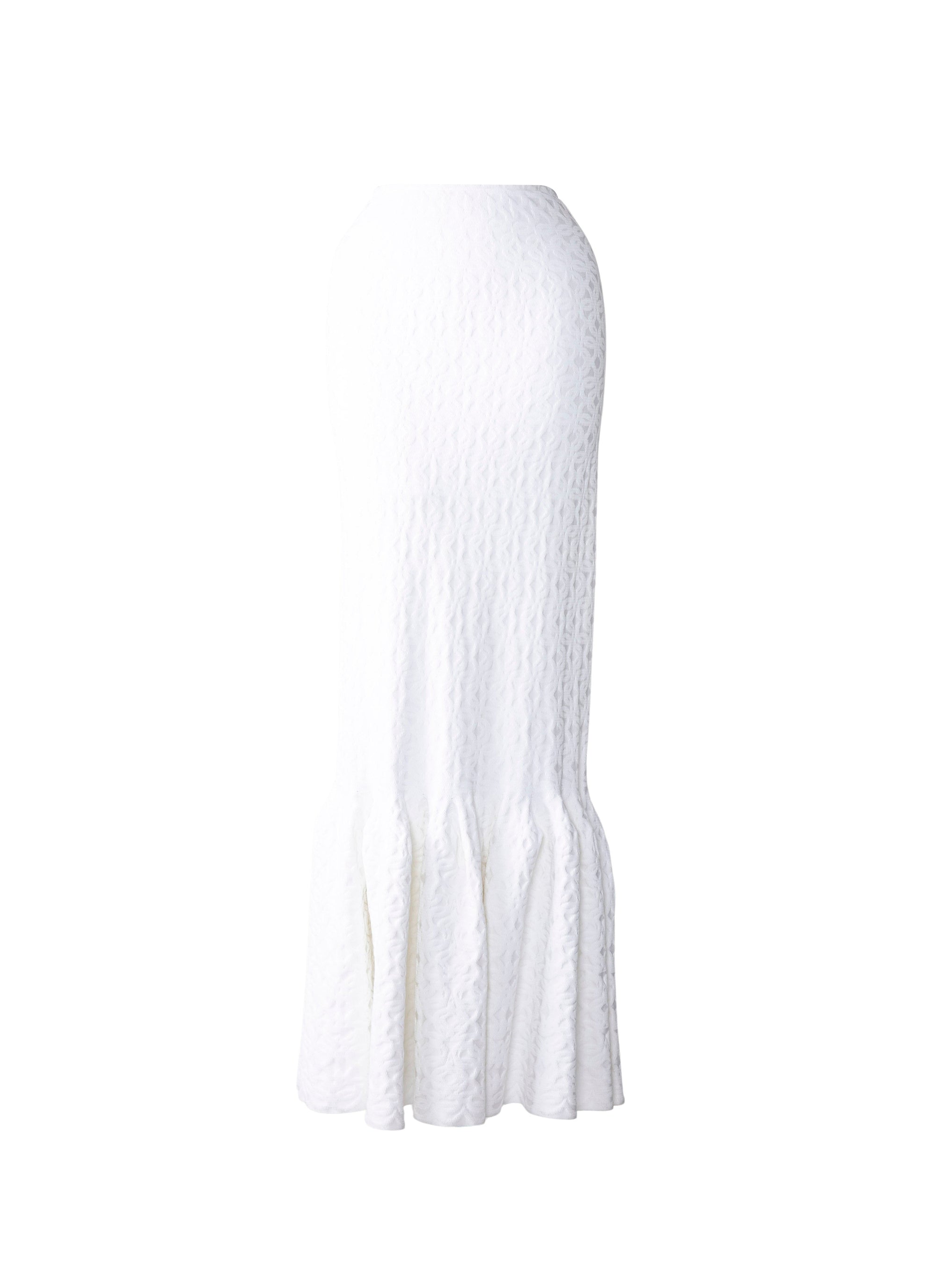Knitted Damascus skirt - White