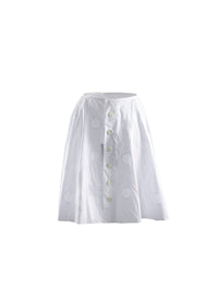 Polka dot poplin skirt - White