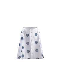Jupe en popeline à pois - Blanc & Bleu