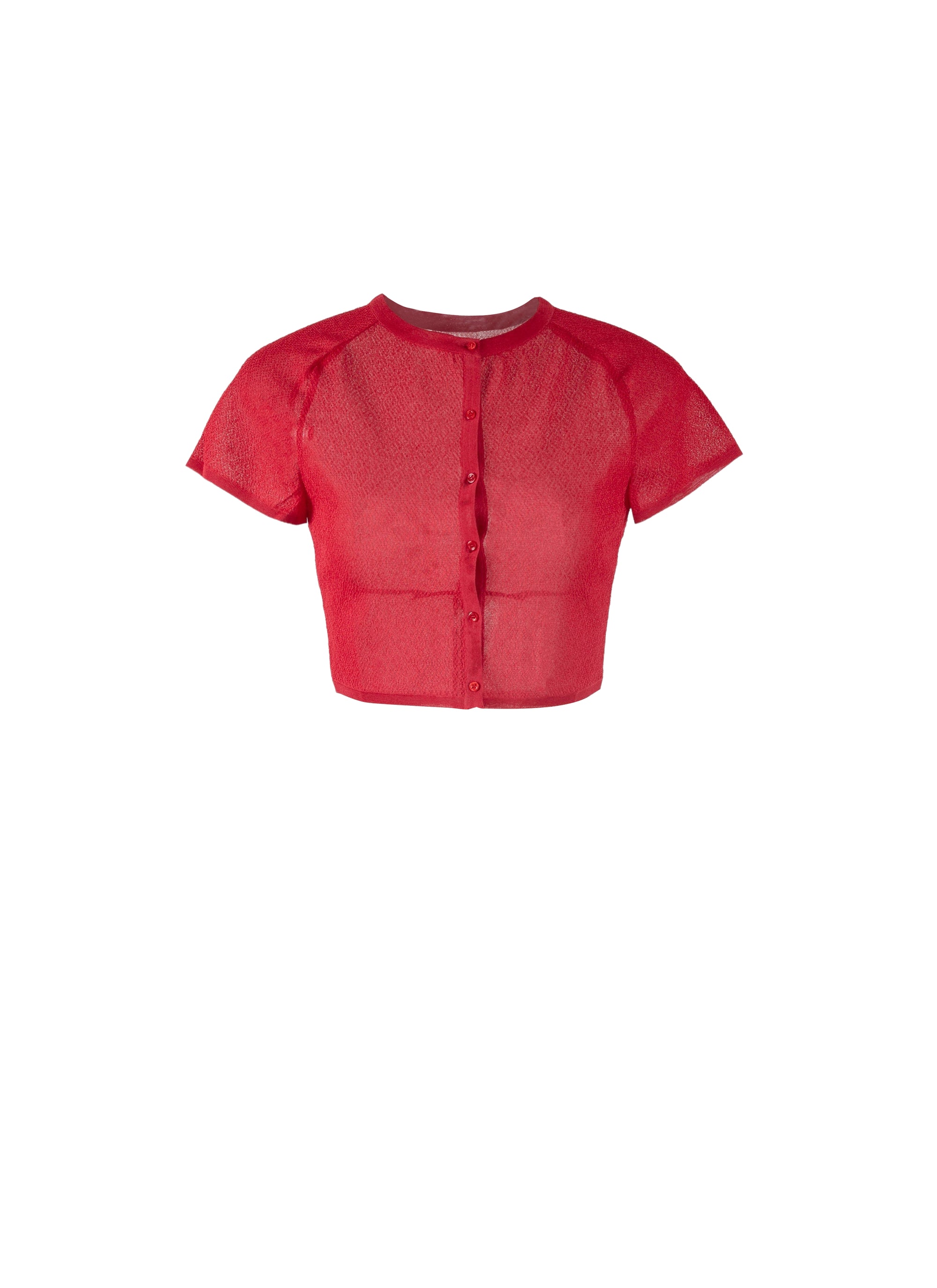 Cardigan à manches courtes Discobole en maille - Rouge Foncé