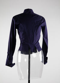Chemise transparente perforée à manches longues - Indigo