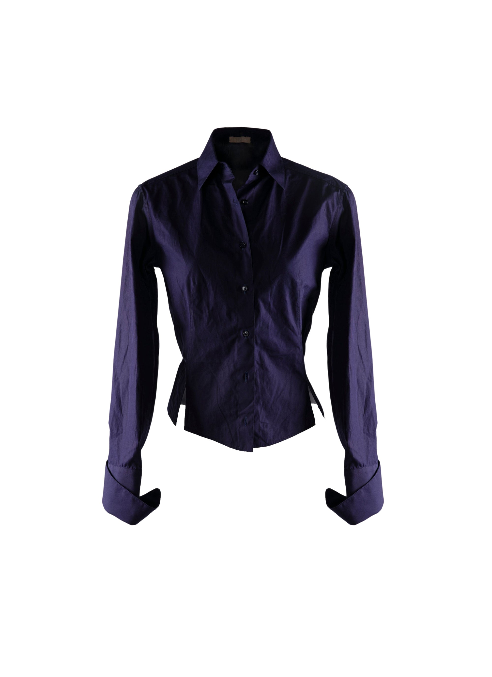 Chemise transparente perforée à manches longues - Indigo