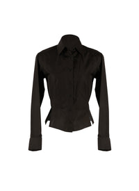 Chemise cintrée en popeline - Noir