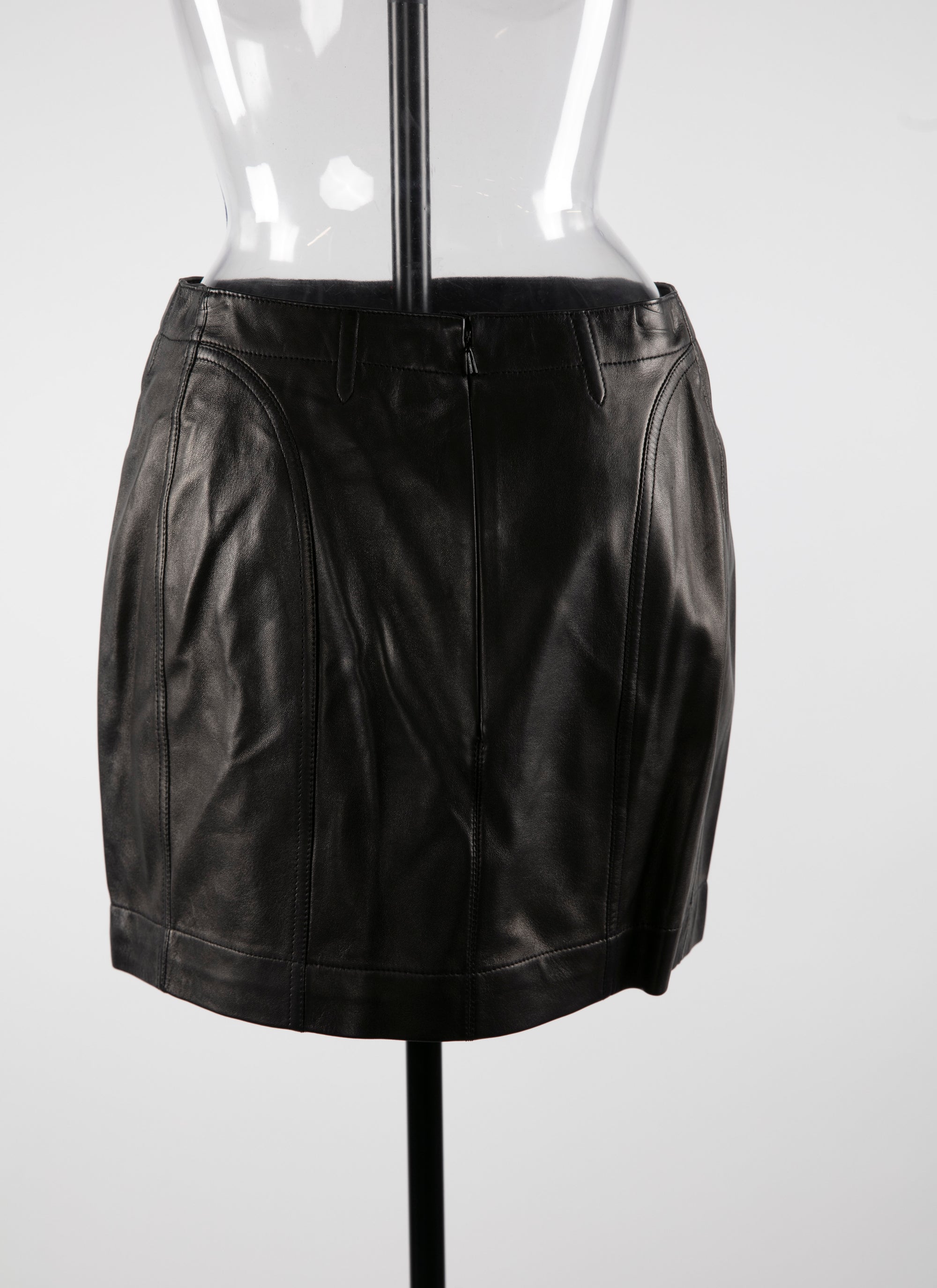 Leather mini skirt - Intense Black