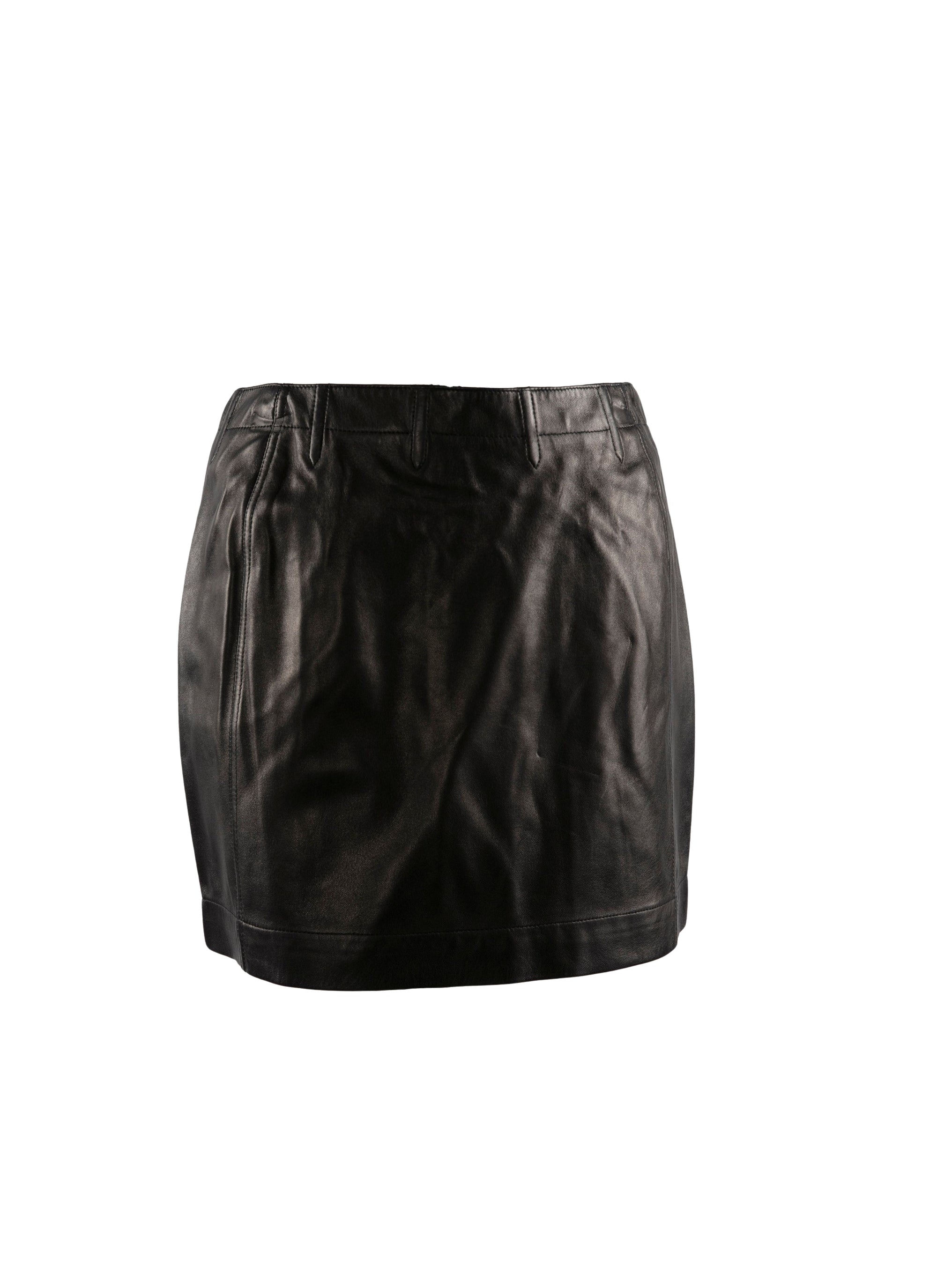 Leather mini skirt - Intense Black