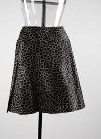 Jupe courte en cuir imprimée bicolore - Noir & Indigo