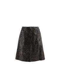 Jupe courte en cuir imprimée bicolore - Noir & Indigo