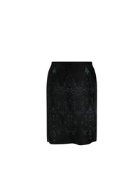 Woolen Tatoo skirt - Black & Green