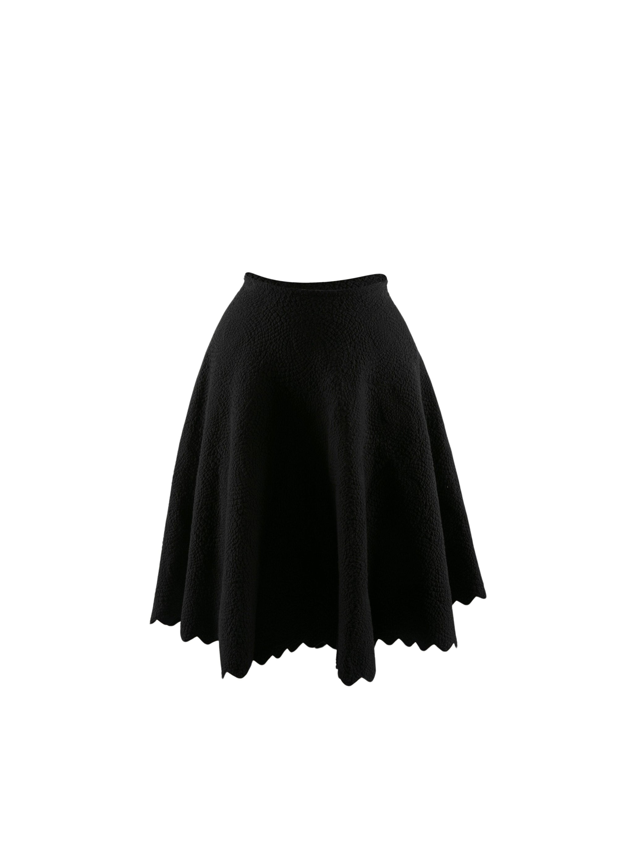 Short textured skirt - Black intense