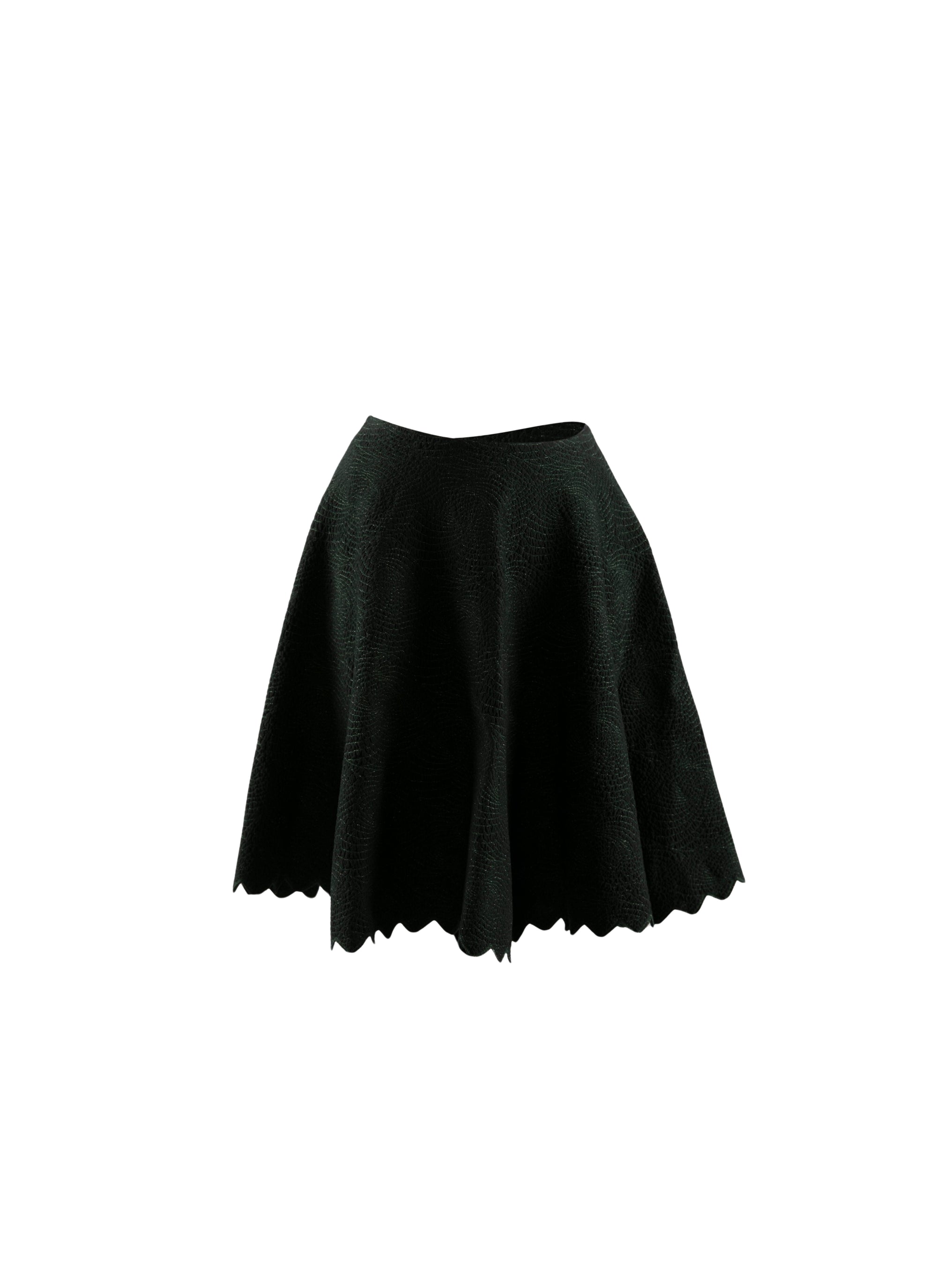 Short textured skirt - English Green