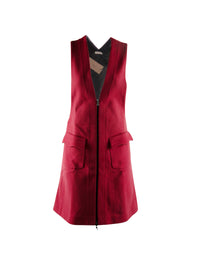 Sleeveless wool dress with visible pockets - Ruby