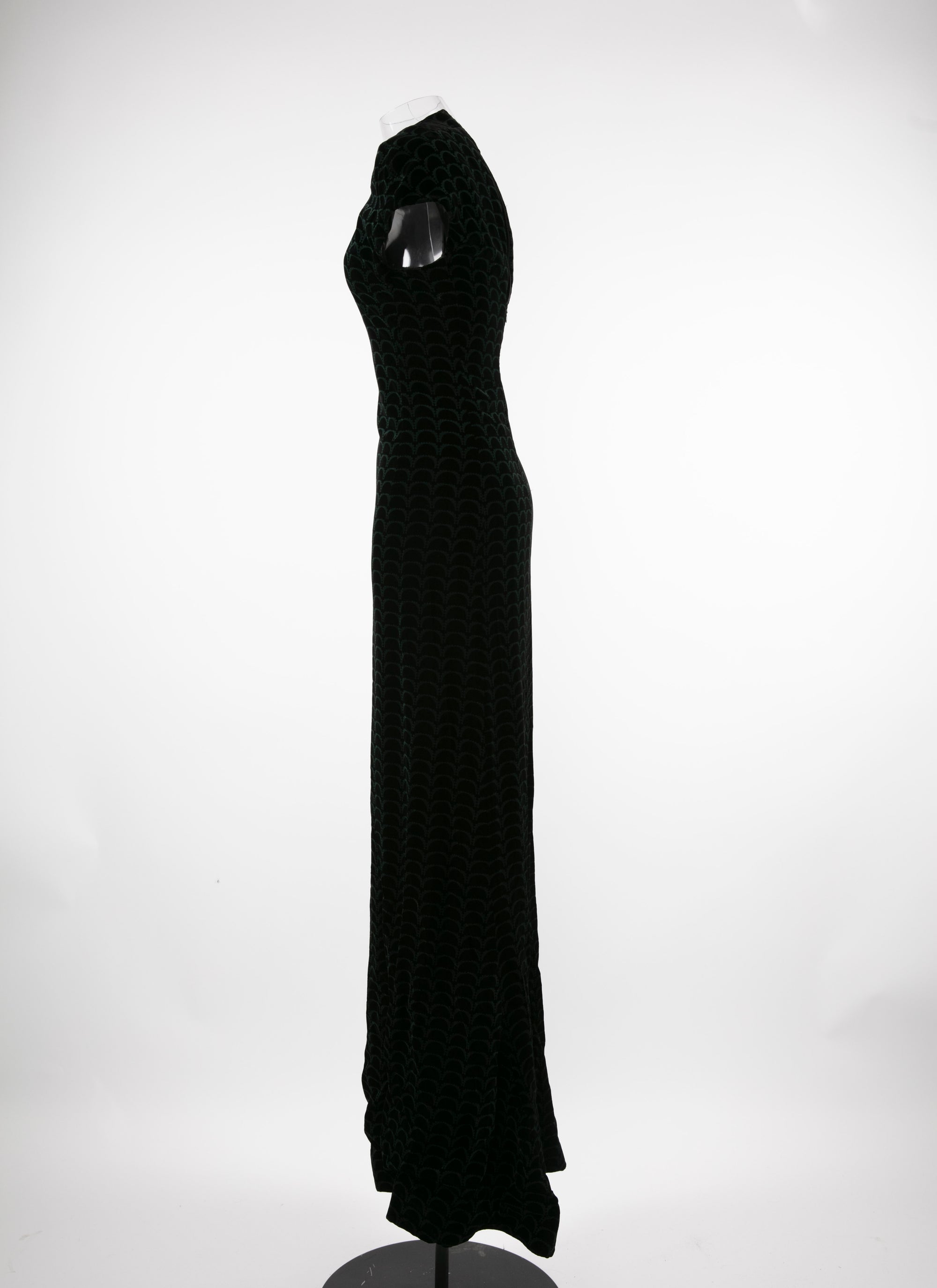 Short-sleeved dress with contrasting pattern - Black & Green