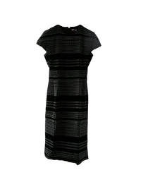 Short-sleeved geometric print dress - Black & White