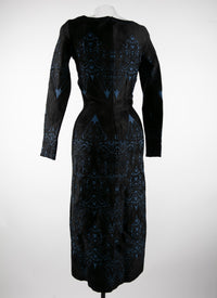 Long dress in delicate lace - Black Gloss