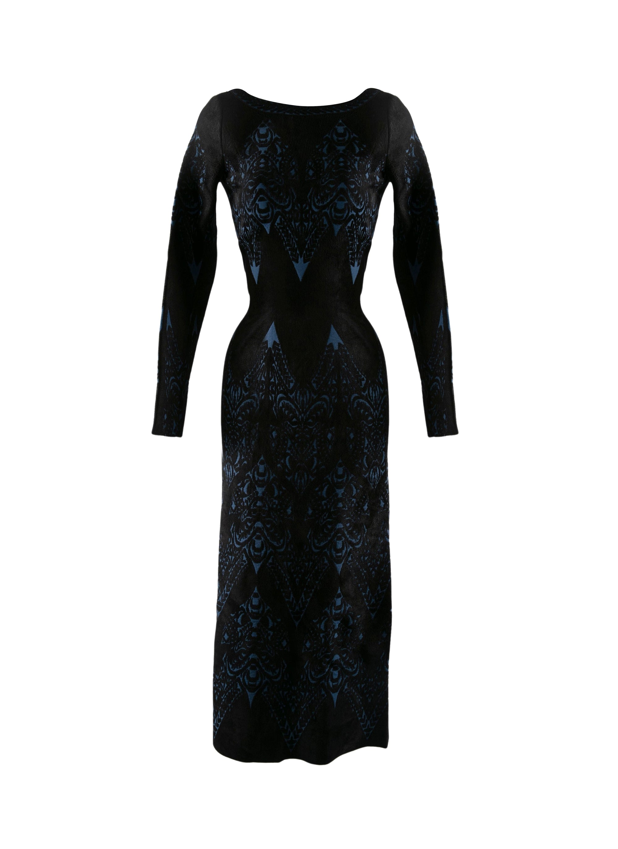 Long dress in delicate lace - Black Gloss