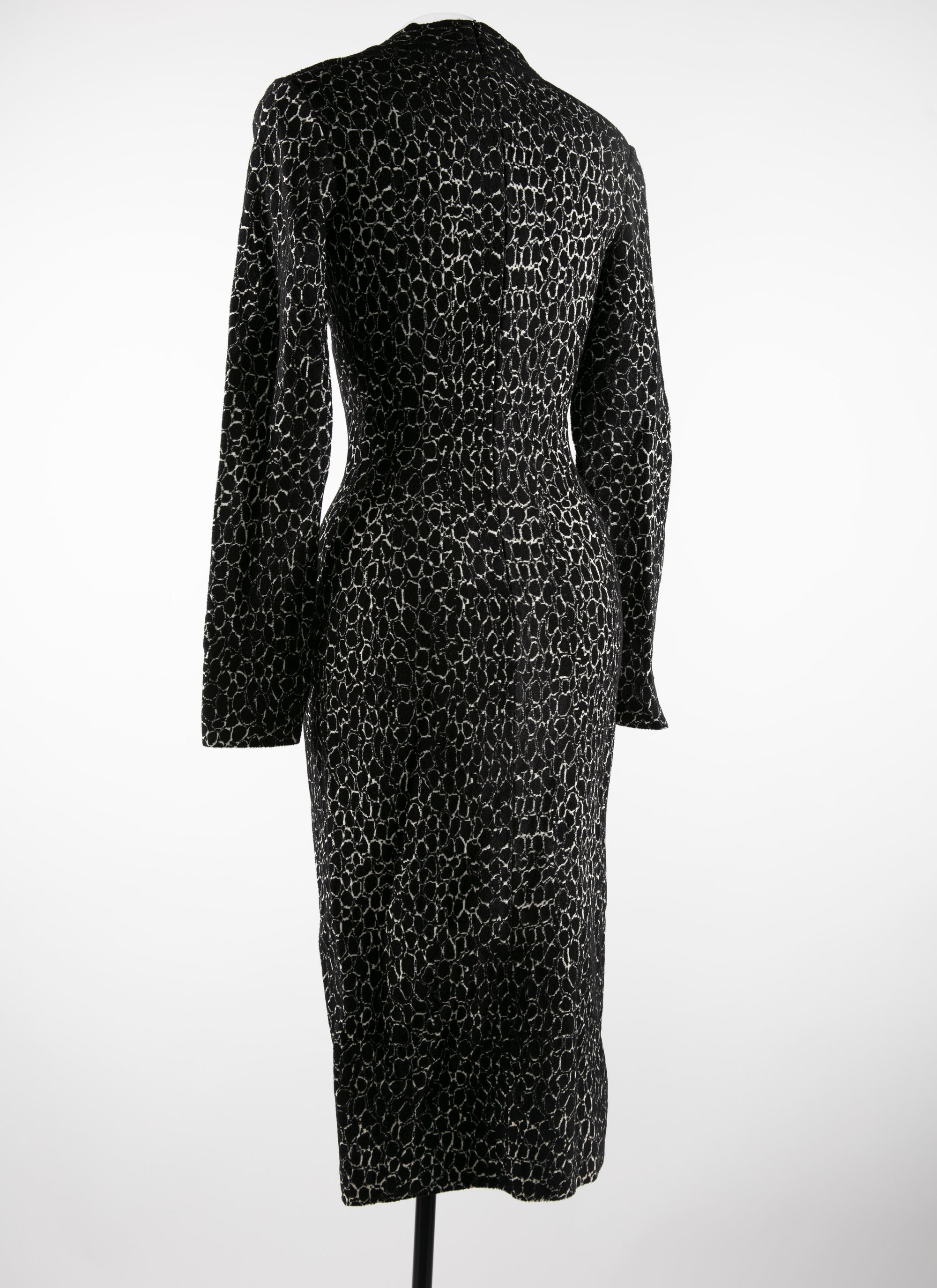 Robe mi-longue imprimée - Noir & Blanc Casse