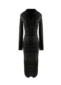 Robe mi-longue imprimée - Noir & Blanc Casse