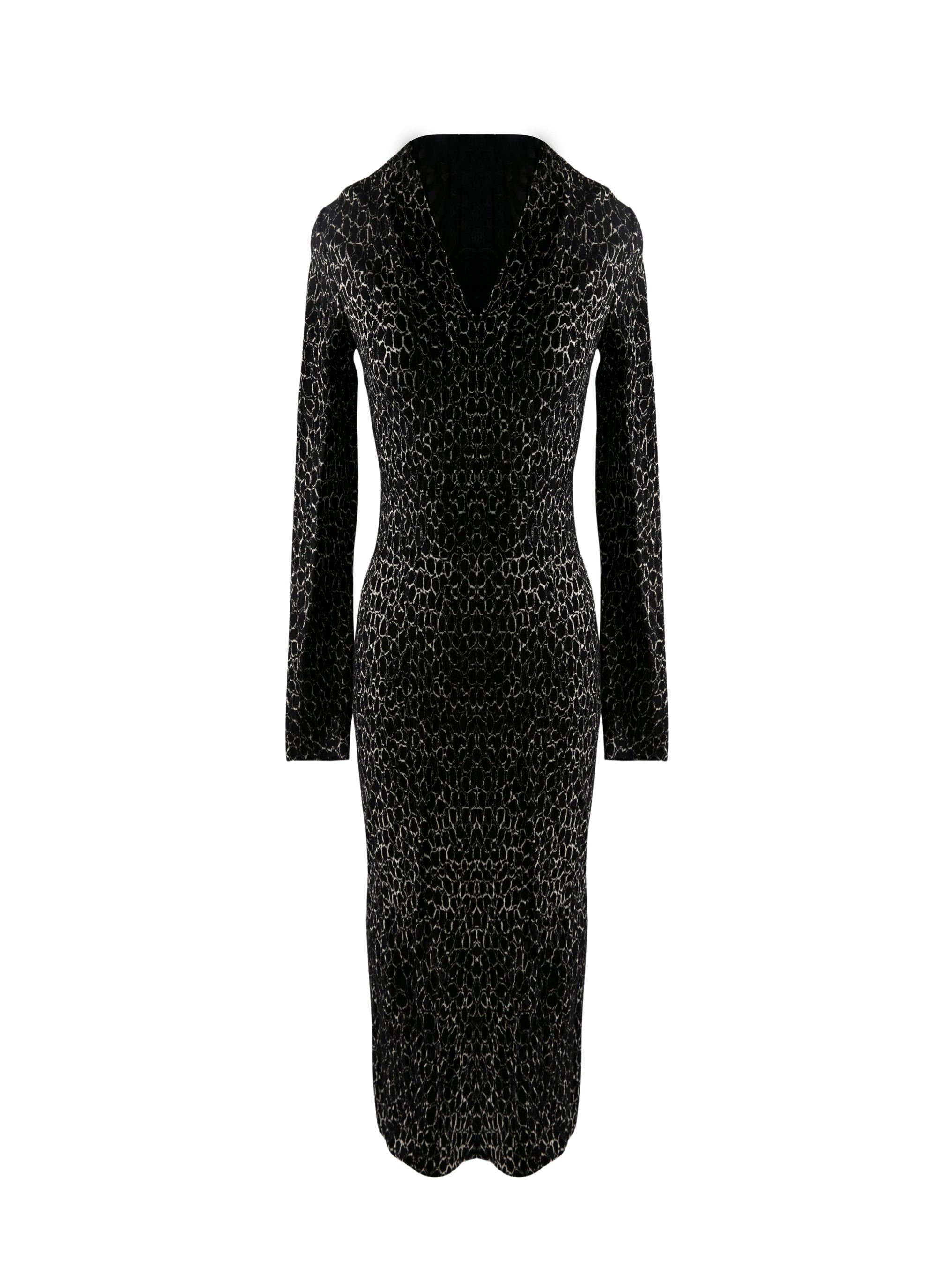 Robe mi-longue imprimée - Noir & Blanc Casse