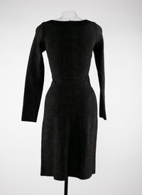 Flared dress with discreet transparency - Black & Gold