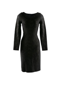 Flared dress with discreet transparency - Black & Gold