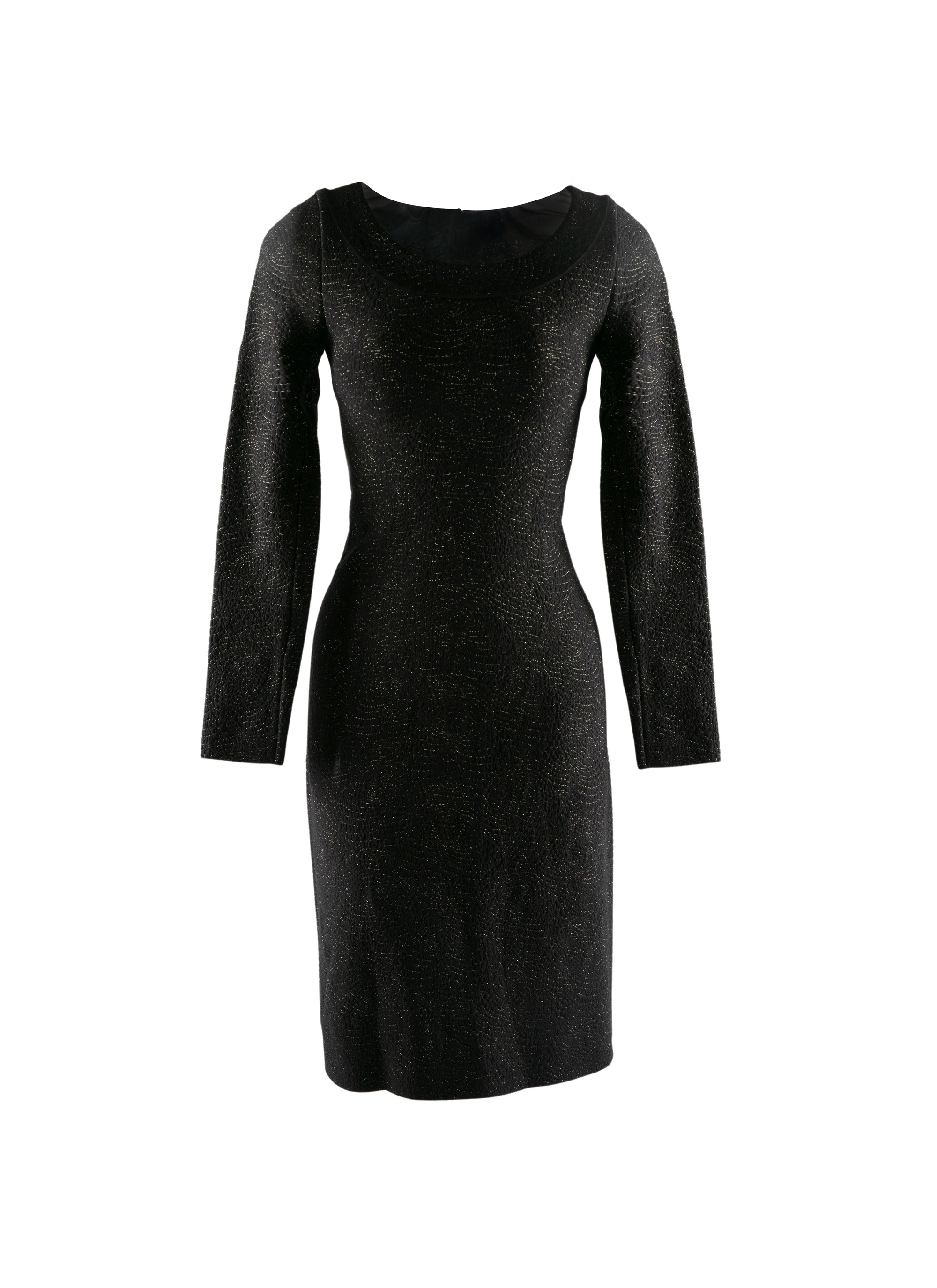 Flared dress with discreet transparency - Black & Gold