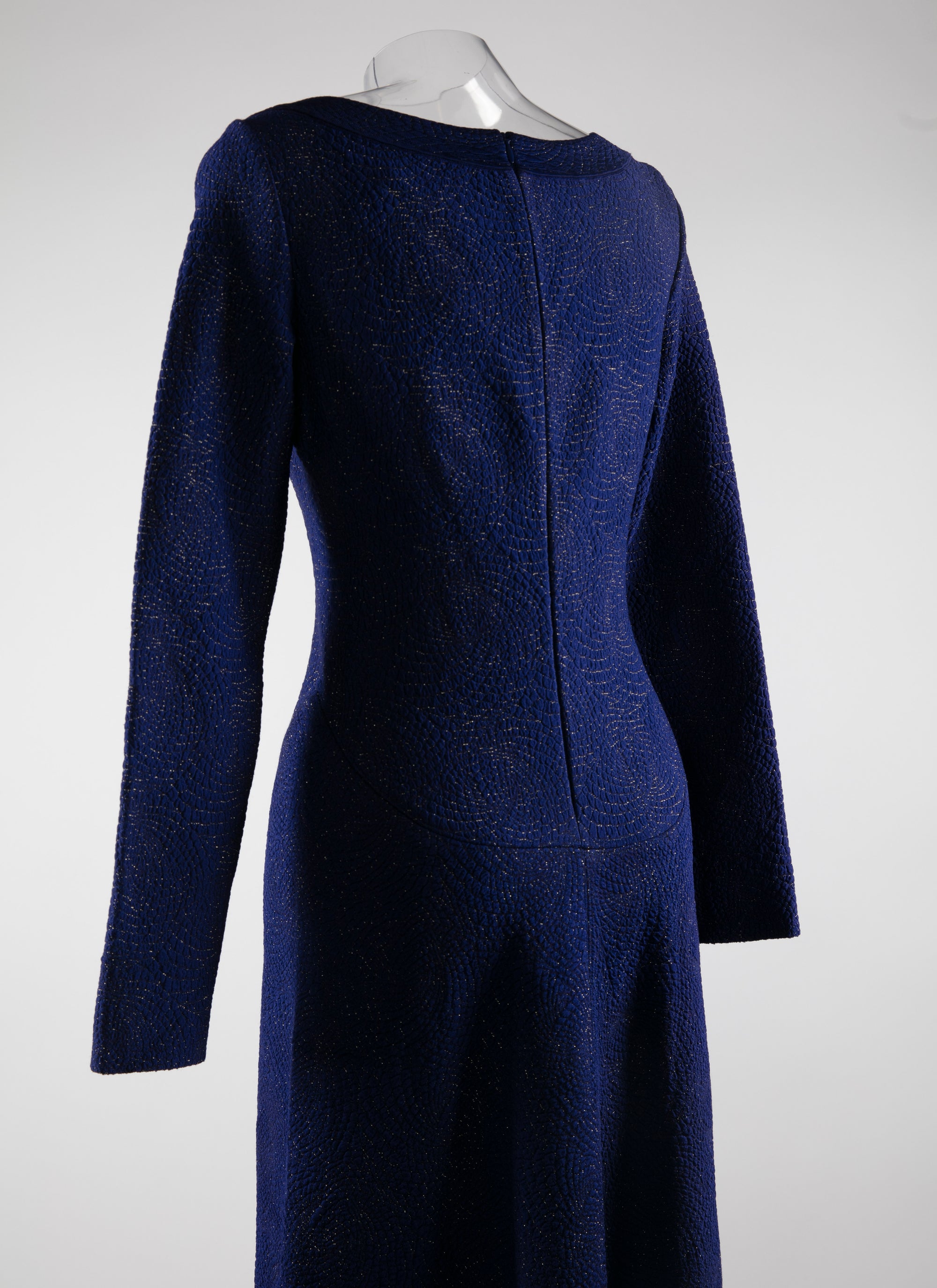 Long-sleeved dress with cashmere slit - Indigo & Copper