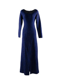 Long-sleeved dress with cashmere slit - Indigo & Copper