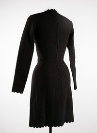 Robe courte col v en tricot fin - Noir & Rubis