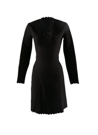 Robe courte col v en tricot fin - Noir & Rubis