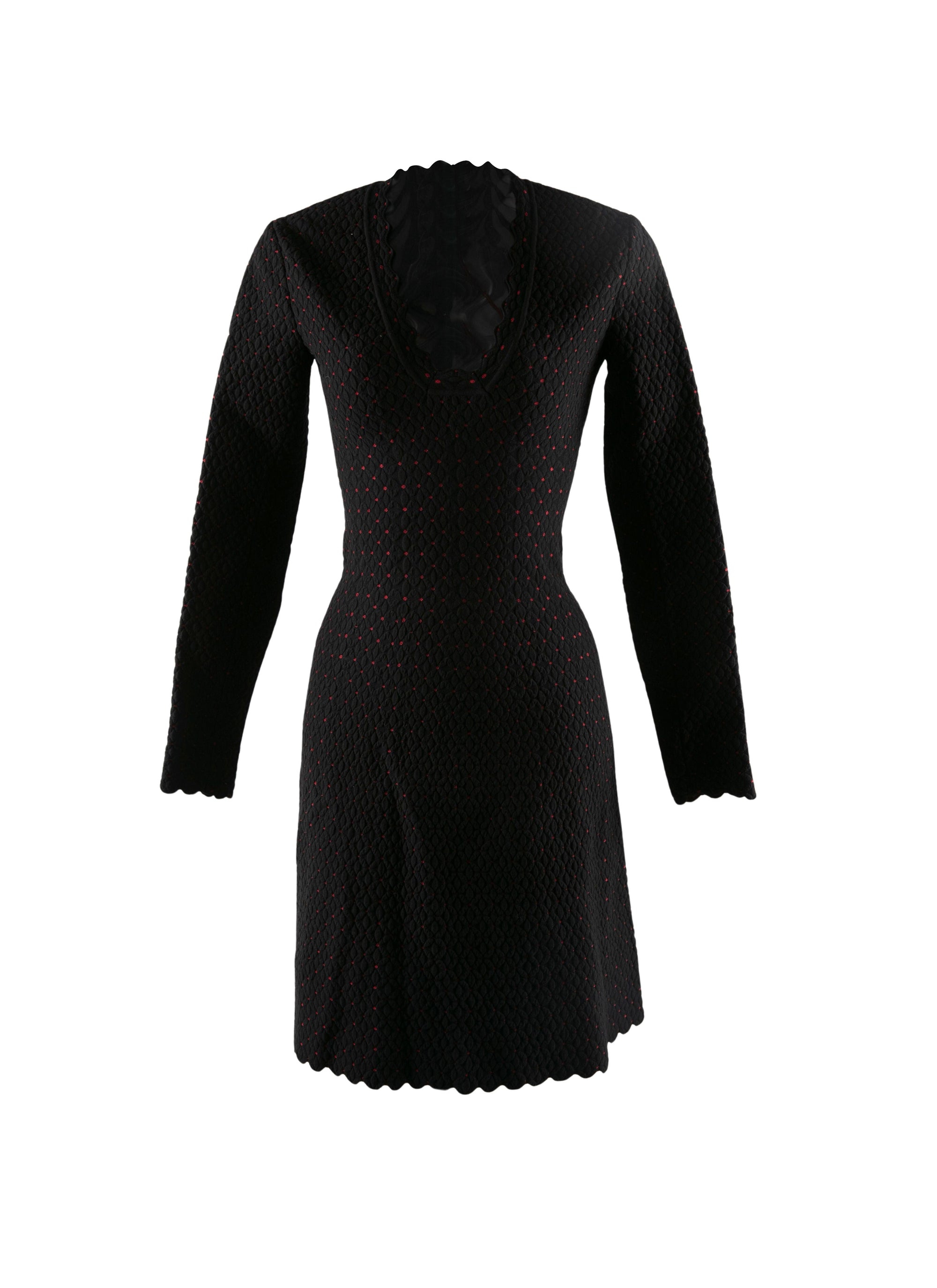 Robe courte col v en tricot fin - Noir & Rubis