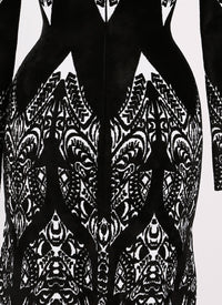 Robe à manches longues Tatoo en maille - Noir & Foret