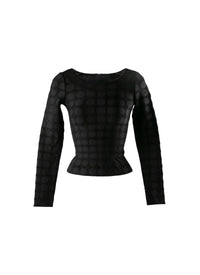 Pull manches longues à motif rond - Noir & Noir