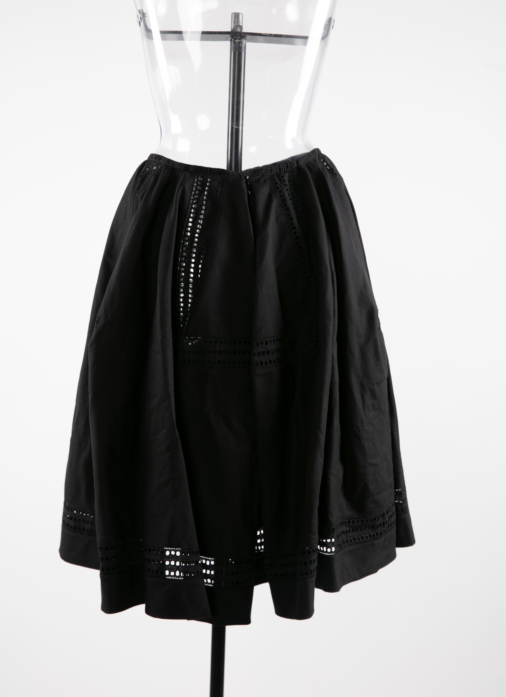 Jupe avec détails ajourés sans doublure - Noir