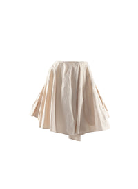 Asymmetrical pleated skater skirt - Sand