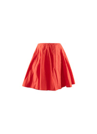 Asymmetrical pleated skater skirt - Vermeil Red