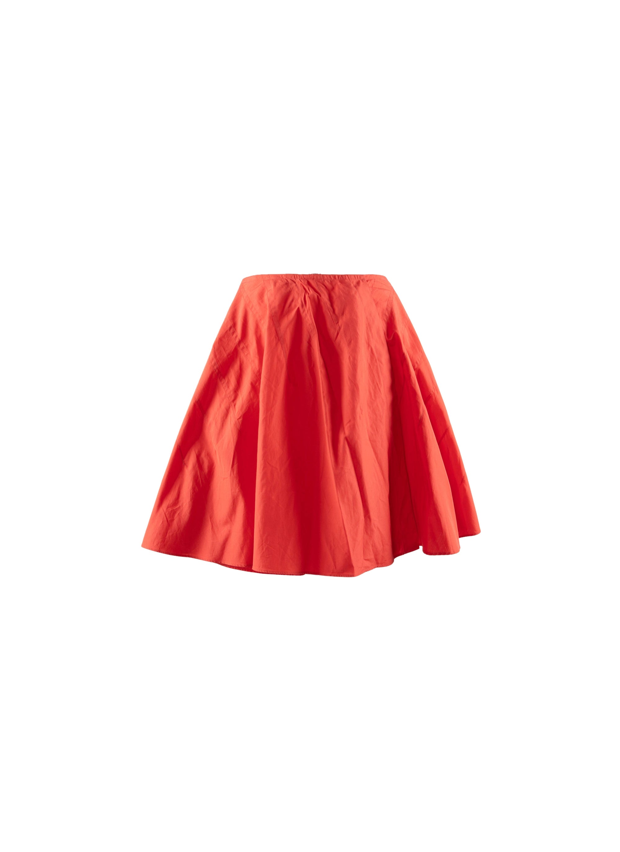 Asymmetrical pleated skater skirt - Vermeil Red