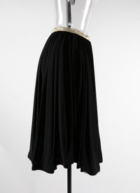 Pleated skirt with contrasting waistband - Black intense