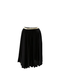 Pleated skirt with contrasting waistband - Black intense