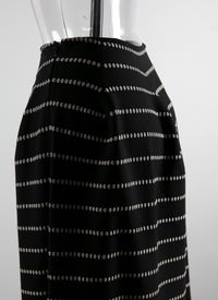 Long skirt with contrasting detail - Black & Sand