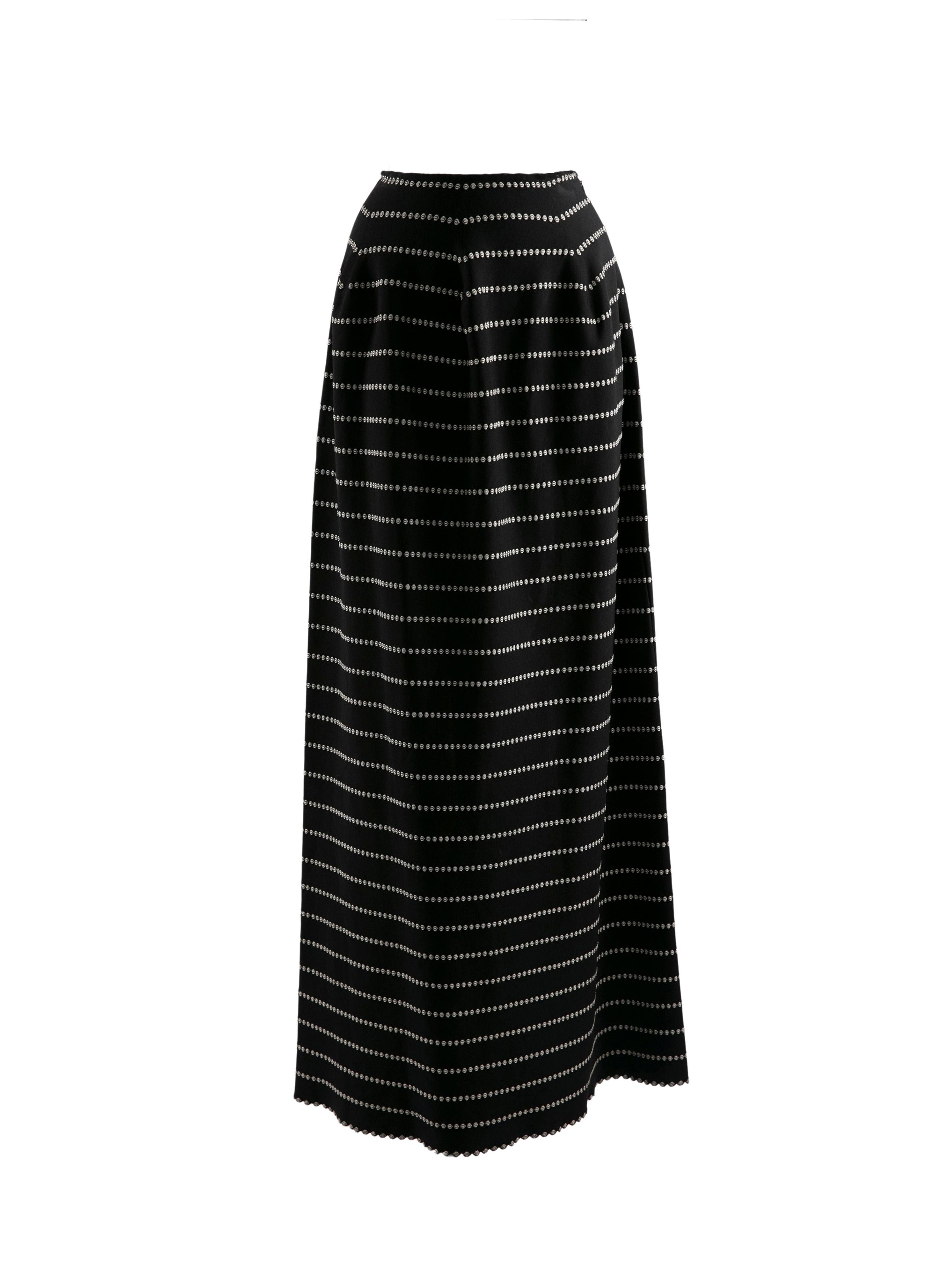 Long skirt with contrasting detail - Black & Sand