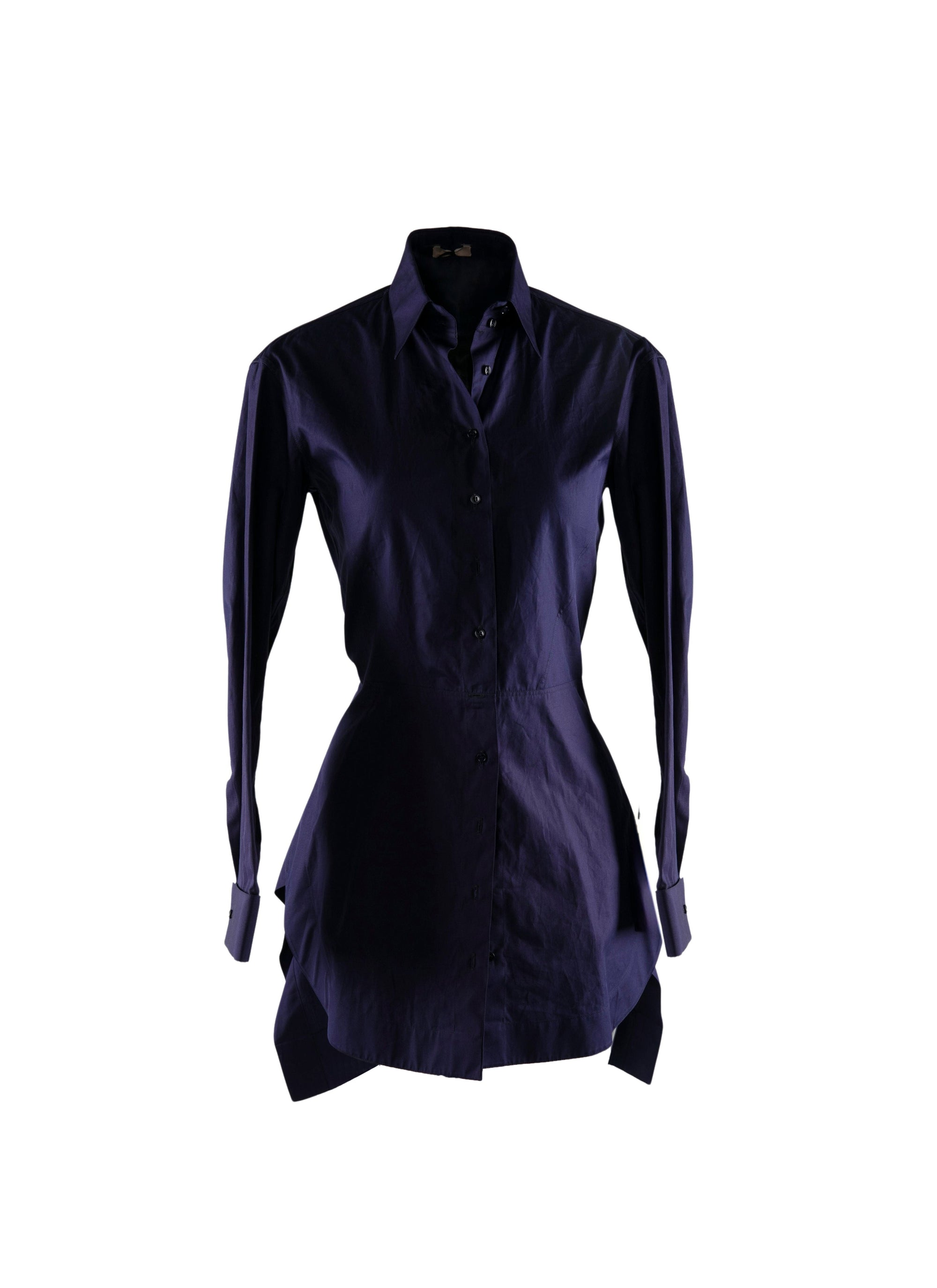Chemise longue basque - Indigo