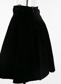 Jupe mi-longue patineuse unie - Noir intense
