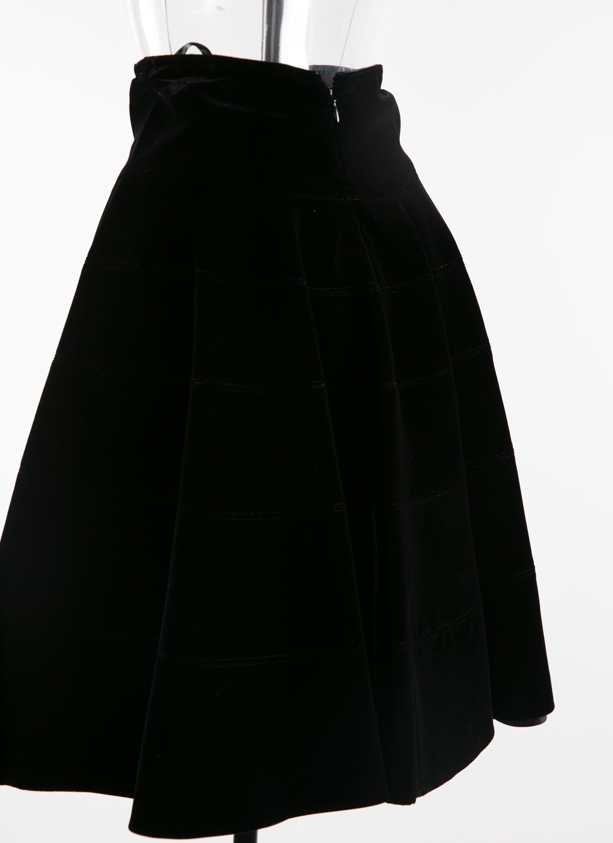 Jupe mi-longue patineuse unie - Noir intense