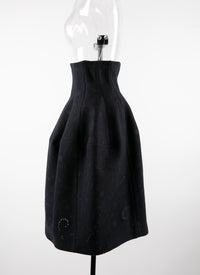 Tulip skirt with perforated detail in wool - Night