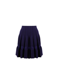 Wool rosette skirt - Indigo