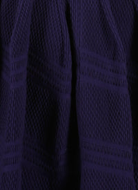 Jupe courte piquée en laine - Indigo